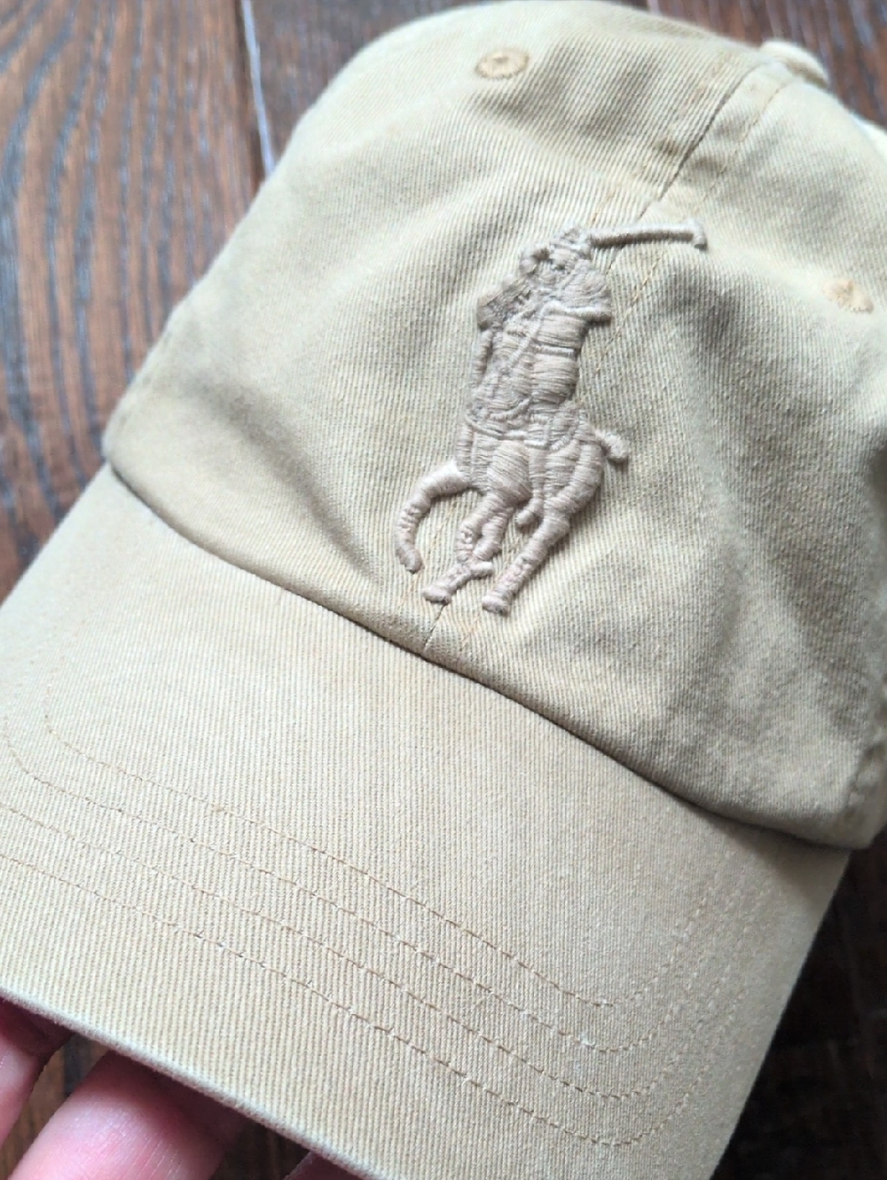 POLO RALPH LAUREN I Classic Coastal Beige Tan Embroidered Big Pony Baseball Cap